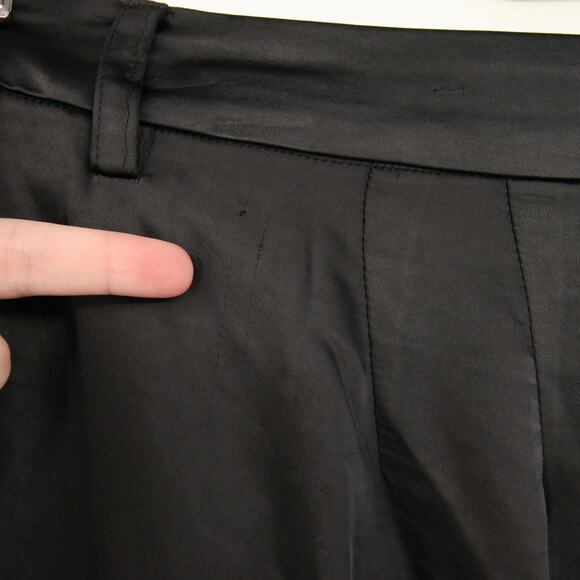 Vince Camuto Dress Pants Black Wide Leg Front Pleat Satin Trouser Pant Size 14W - Picture 8 of 16